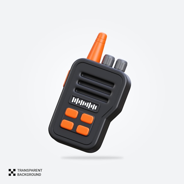 PSD el icono del walkie-talkie renderizado en psd 3d