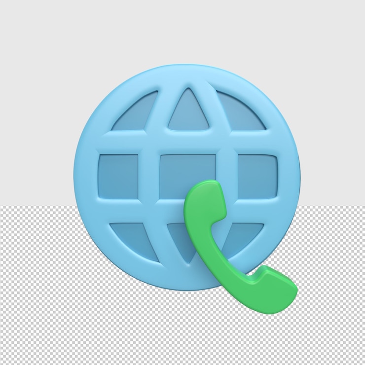 PSD ícono web 3d con el concepto de llamada ilustrado
