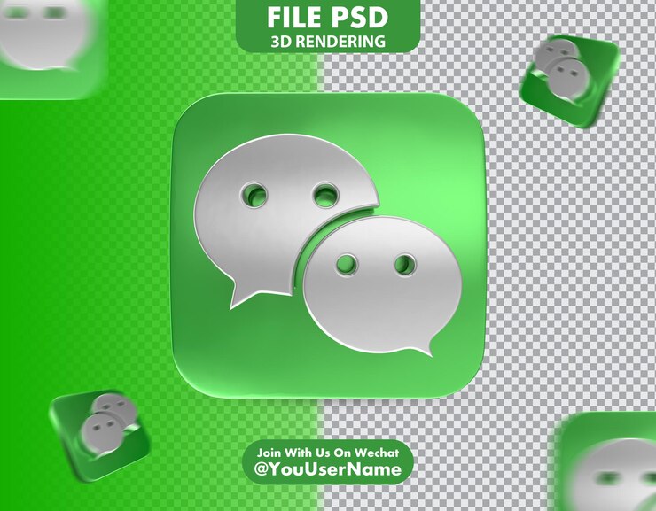 PSD icono de wechat representación 3d