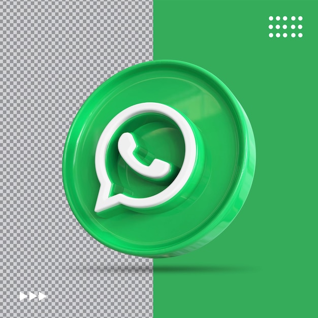 Icono de WhatsApp 3d concepto de redes sociales
