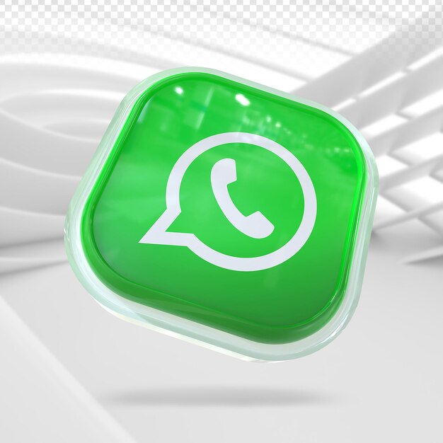 Icono de whatsapp 3d redes sociales