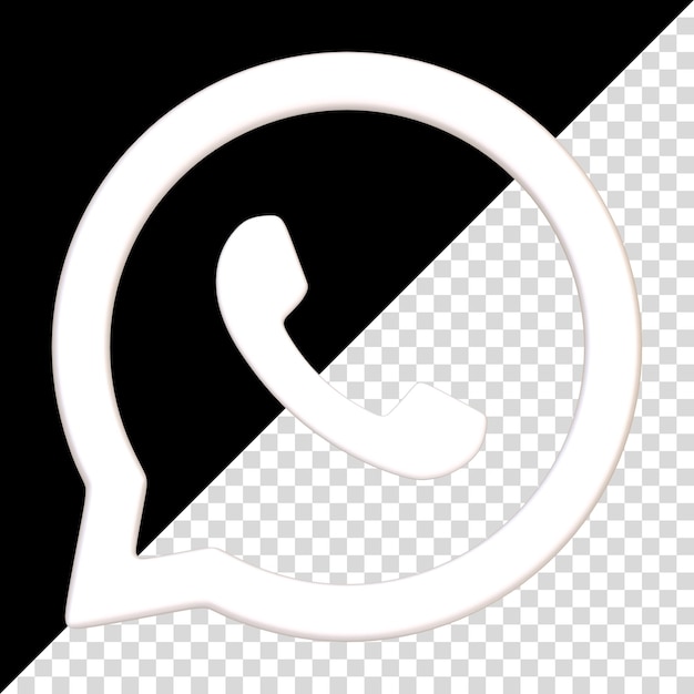 Icono de WhatsApp aislado en fondo negro Teléfono en icono de chat de burbujas Logotipo del botón de la aplicación de redes sociales