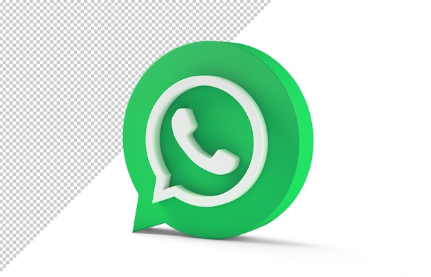 Icono de WhatsApp aislado en renderizado 3d