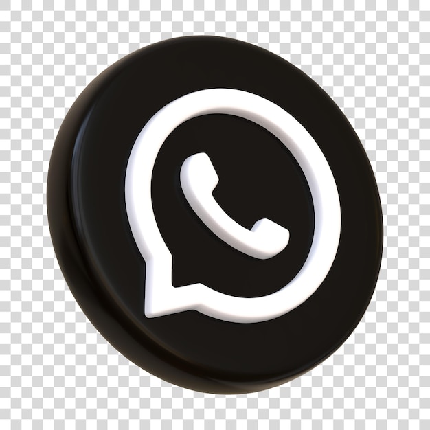 Icono de WhatsApp aislado sobre fondo blanco Teléfono en icono de chat de burbujas Botón redondo de la aplicación de redes sociales