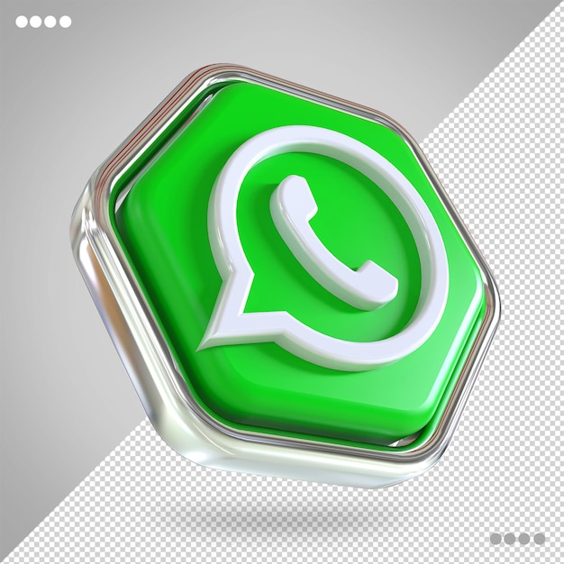Ícono de whatsapp concepto de redes sociales render 3d