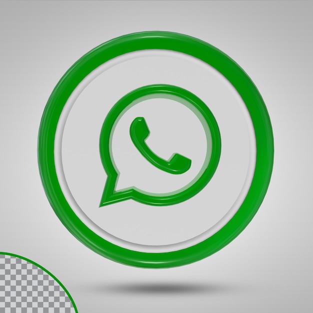 icono de whatsapp estilo 3D color cuadrado