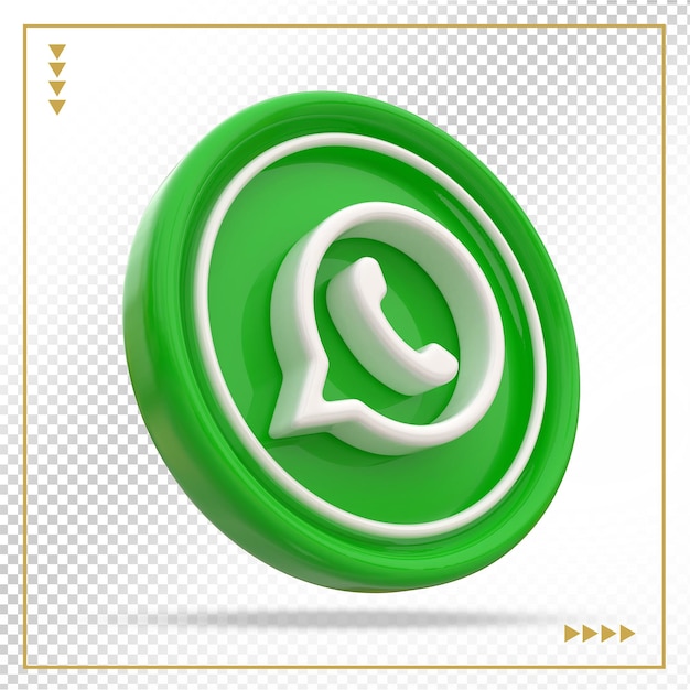 Icono de whatsapp redes sociales 3d