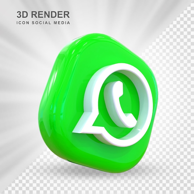 Icono de whatsapp redes sociales 3d