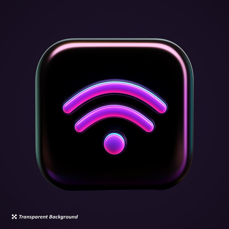 PSD el icono de wi-fi de neón 3d