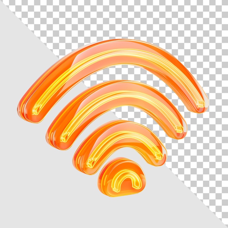 PSD icono wifi 3d para la aplicación de redes sociales