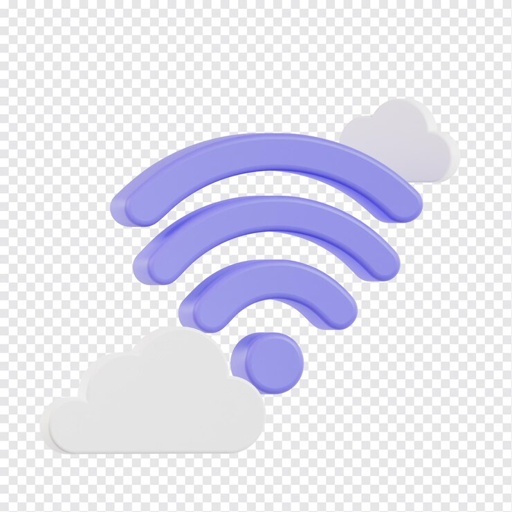 PSD icono de wifi 3d color cambiable con nube