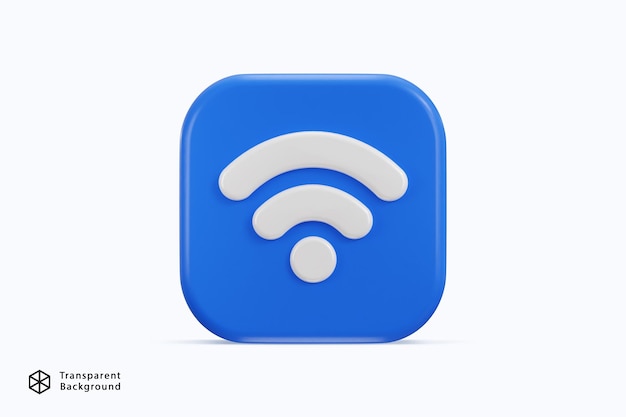 icono wifi con icono de botón Ilustración vectorial de renderización 3D