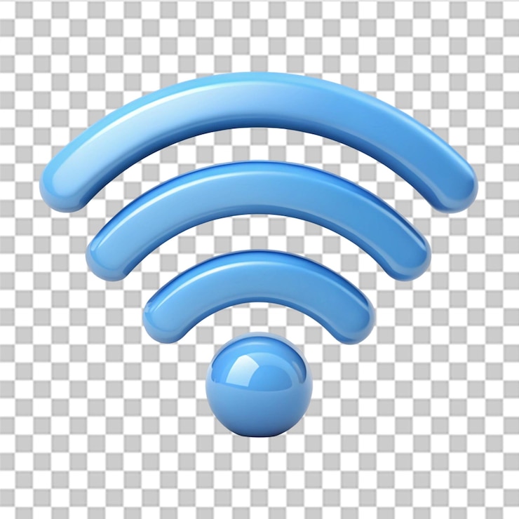 PSD icono wifi simple en 3d aislado en un fondo transparente