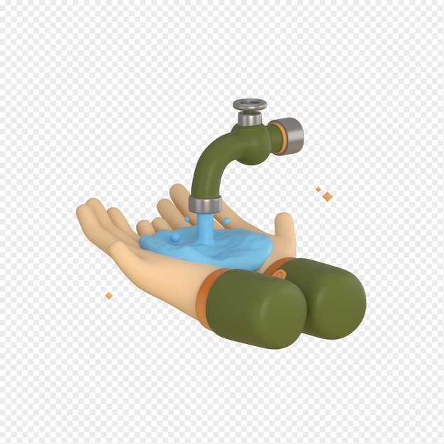 Icono de wudhu 3D con alta calidad