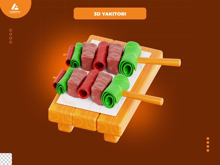 PSD el icono de yakitori 3d