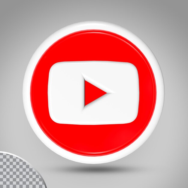 Icono de youtube 3D cuadrado