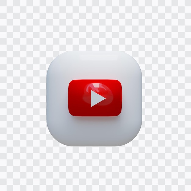 PSD icono de youtube 3d