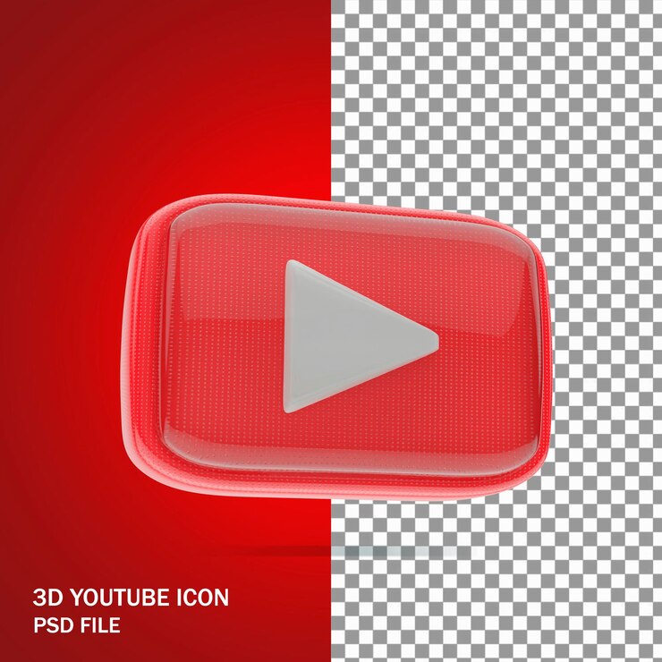 Icono de youtube 3d