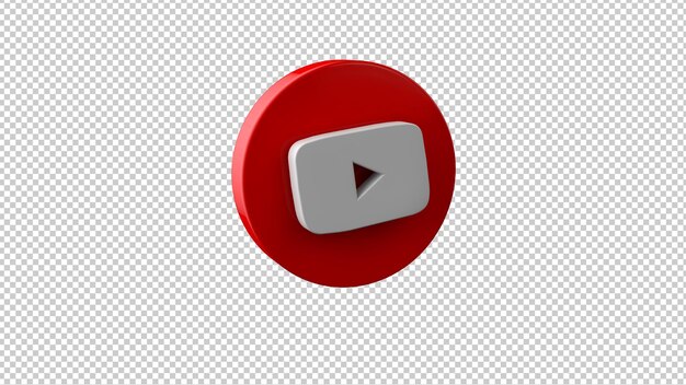 PSD icono de youtube aislado render 3d