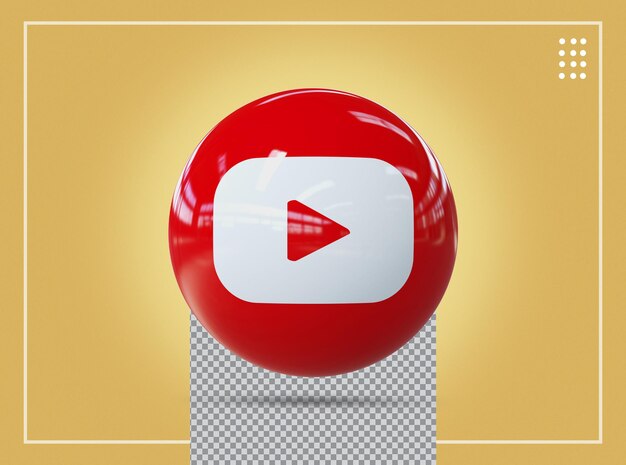 Icono Youtube círculo 3d