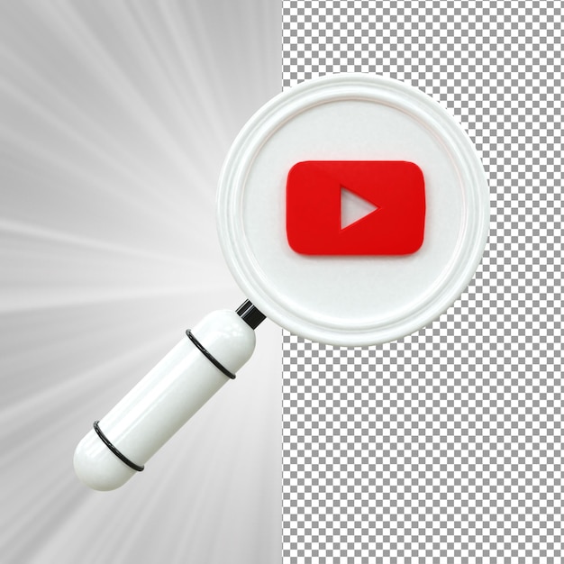 Icono de youtube colorido brillante social media 3d concepto