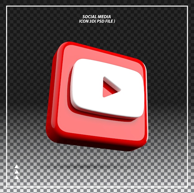 Icono de youtube elemento 3d