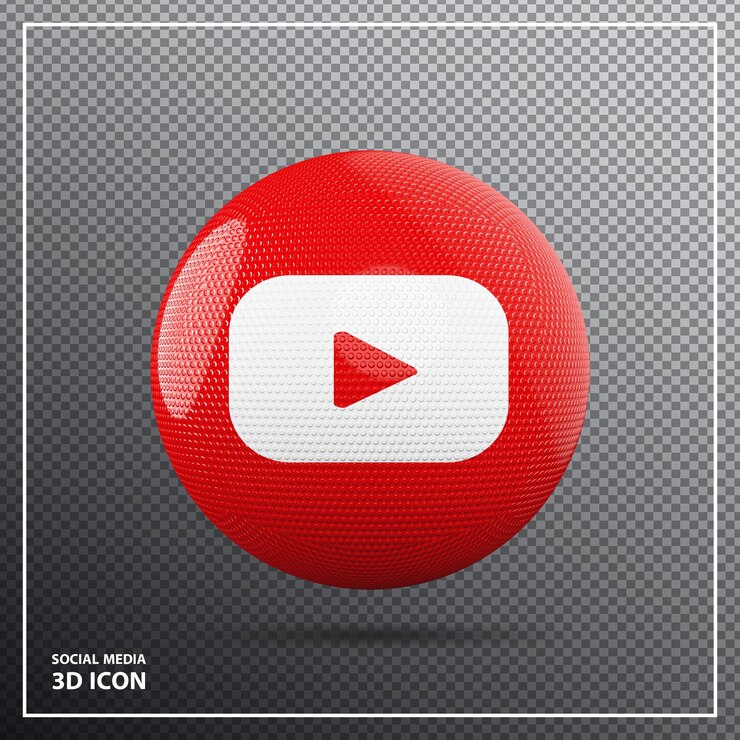 PSD icono de youtube estilo de elemento 3d