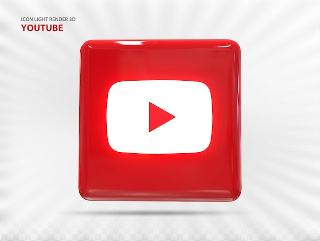 Icono de Youtube con luz de estilo