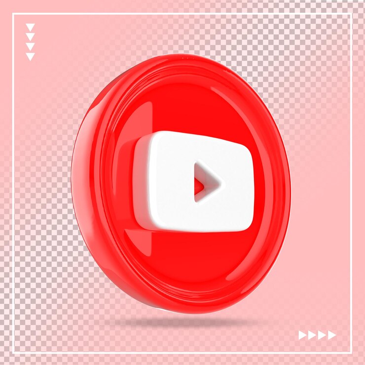 PSD icono de youtube moderno 3d