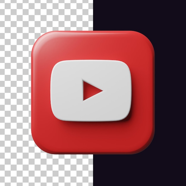 icono de youtube o logotipo 3d