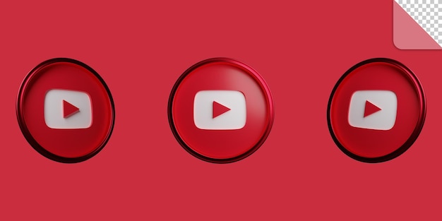 PSD icono de youtube de redes sociales 3d