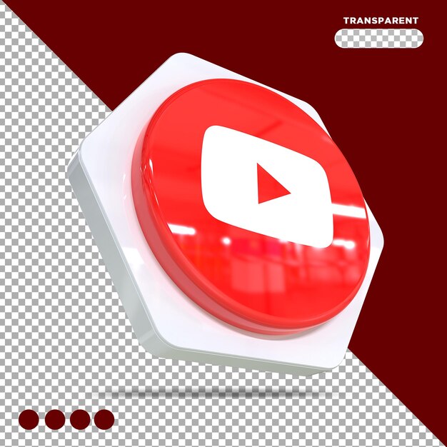 Icono de youtube redes sociales concepto 3d