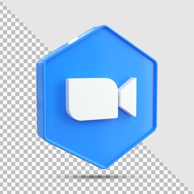 Icono de Zoom 3d Social Media Concepto de icono 3d brillante colorido Representación 3d para composición