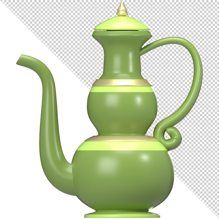 PSD iconografía de la tetera árabe 3d para el ramadán y el eid