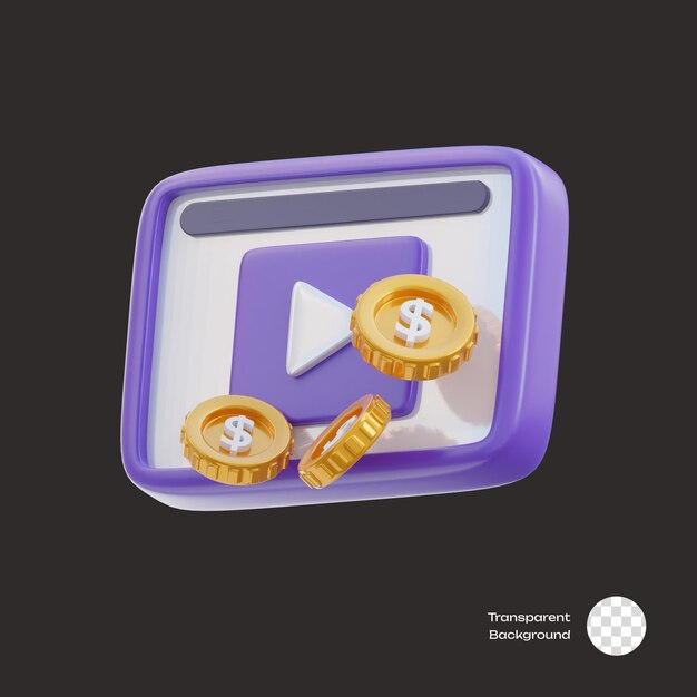 Iconos 3D de los anuncios de video