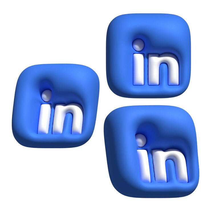 PSD los íconos 3d de la burbuja de linkedin