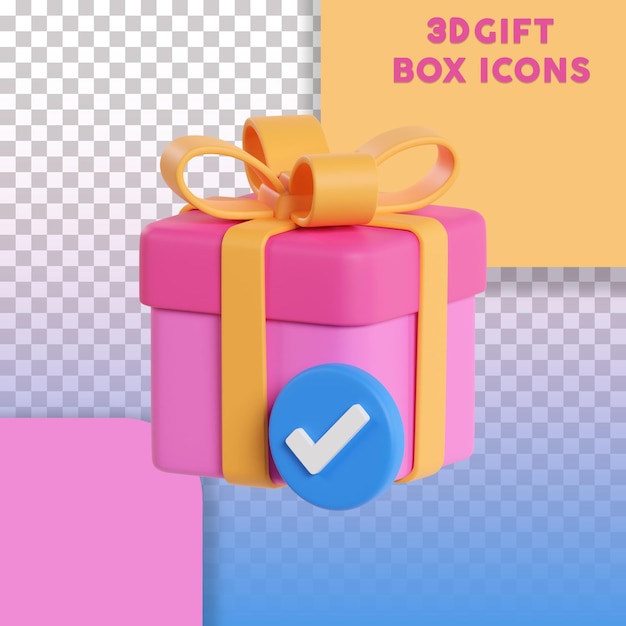 Iconos 3d de la caja de regalo