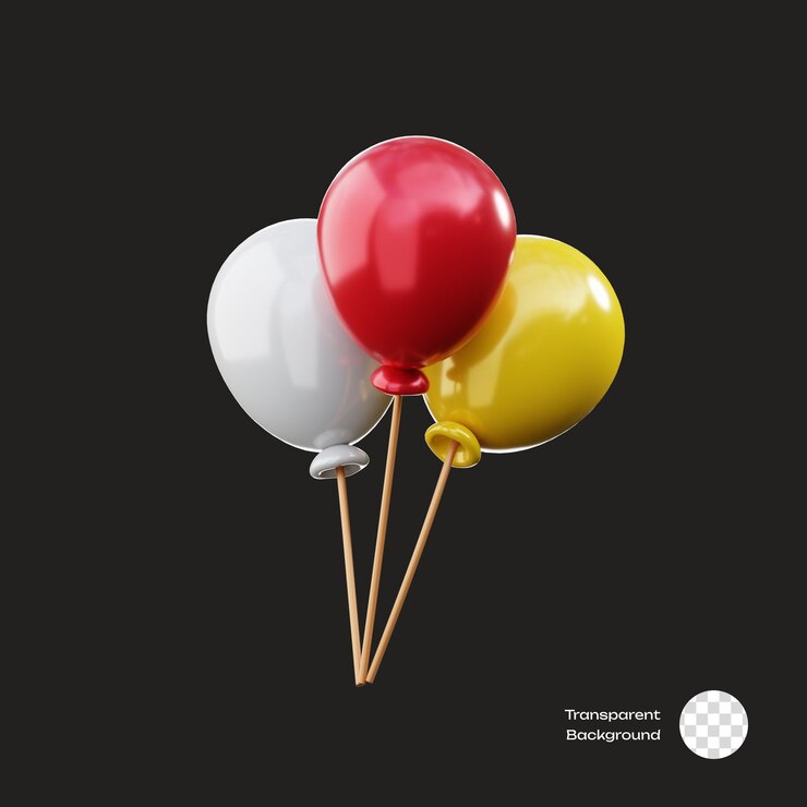 Iconos 3D del Carnaval de los globos