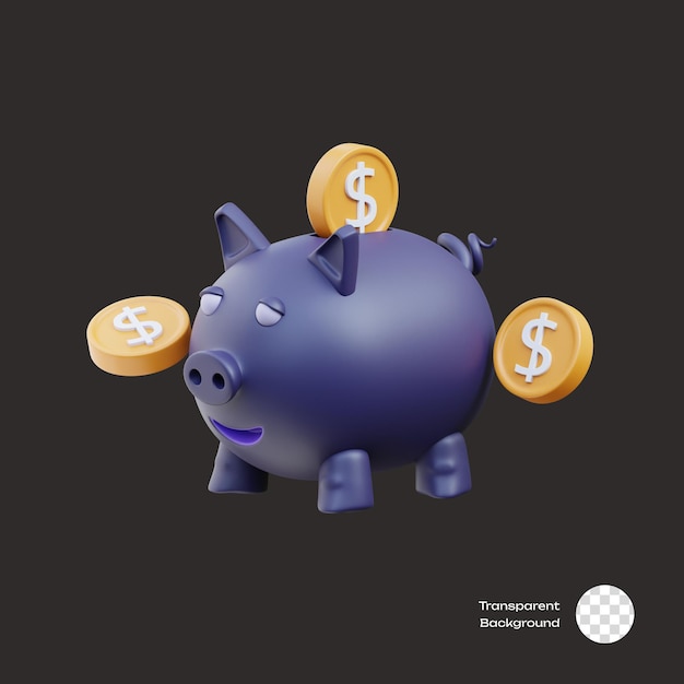 Iconos 3D del contenedor de monedas de la caja