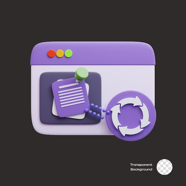 Iconos 3D de los datos del diagrama de flujo