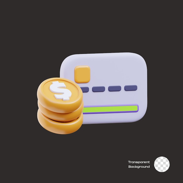 Iconos 3D de efectivo de débito