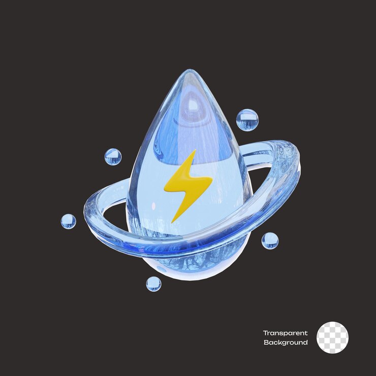 Iconos 3D de la energía hidroeléctrica
