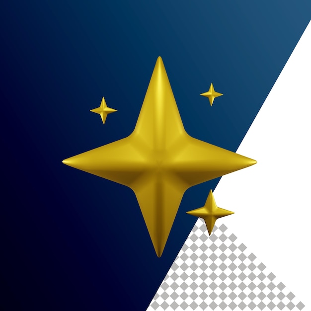 PSD iconos 3d de la estrella de la chispa