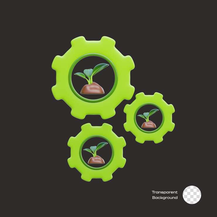 Iconos 3D de gestión de la ecología