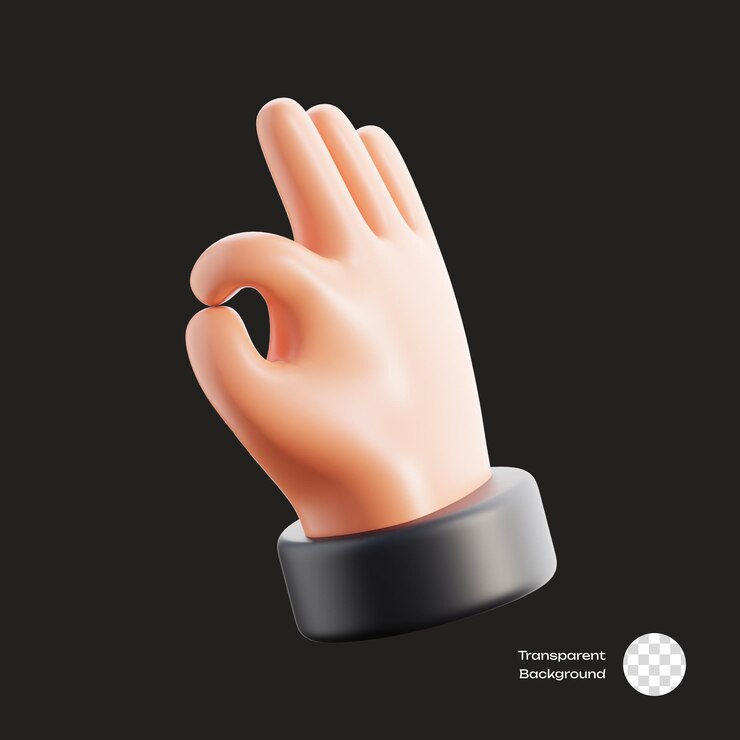 Iconos 3D de los gestos de las manos