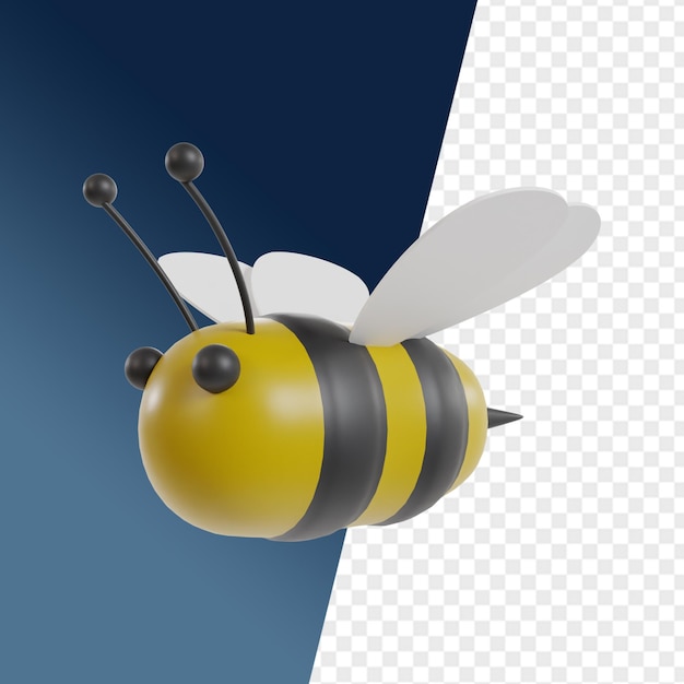 PSD los iconos 3d de honey y bee representan clipart para la ilustración o los botones de la página de aterrizaje de ui ux