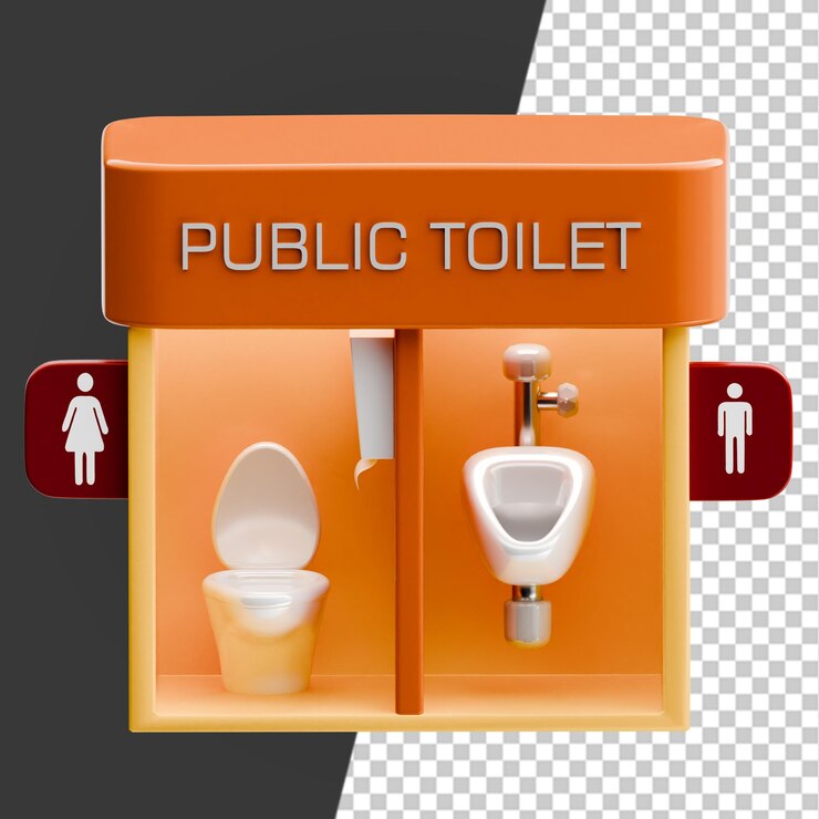 PSD iconos 3d de instalaciones públicas render clipart