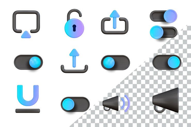 PSD iconos 3d interface interficon 3d ilustración del diseño de los íconos