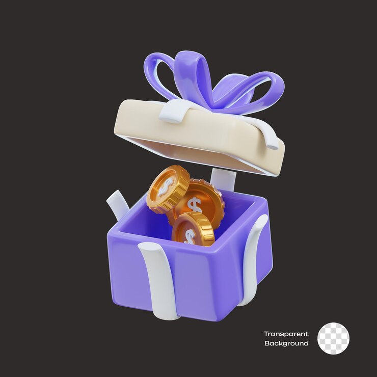 Iconos 3D de monedas de regalo