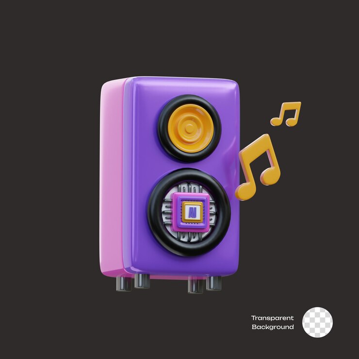 Los íconos 3D de la música Ai